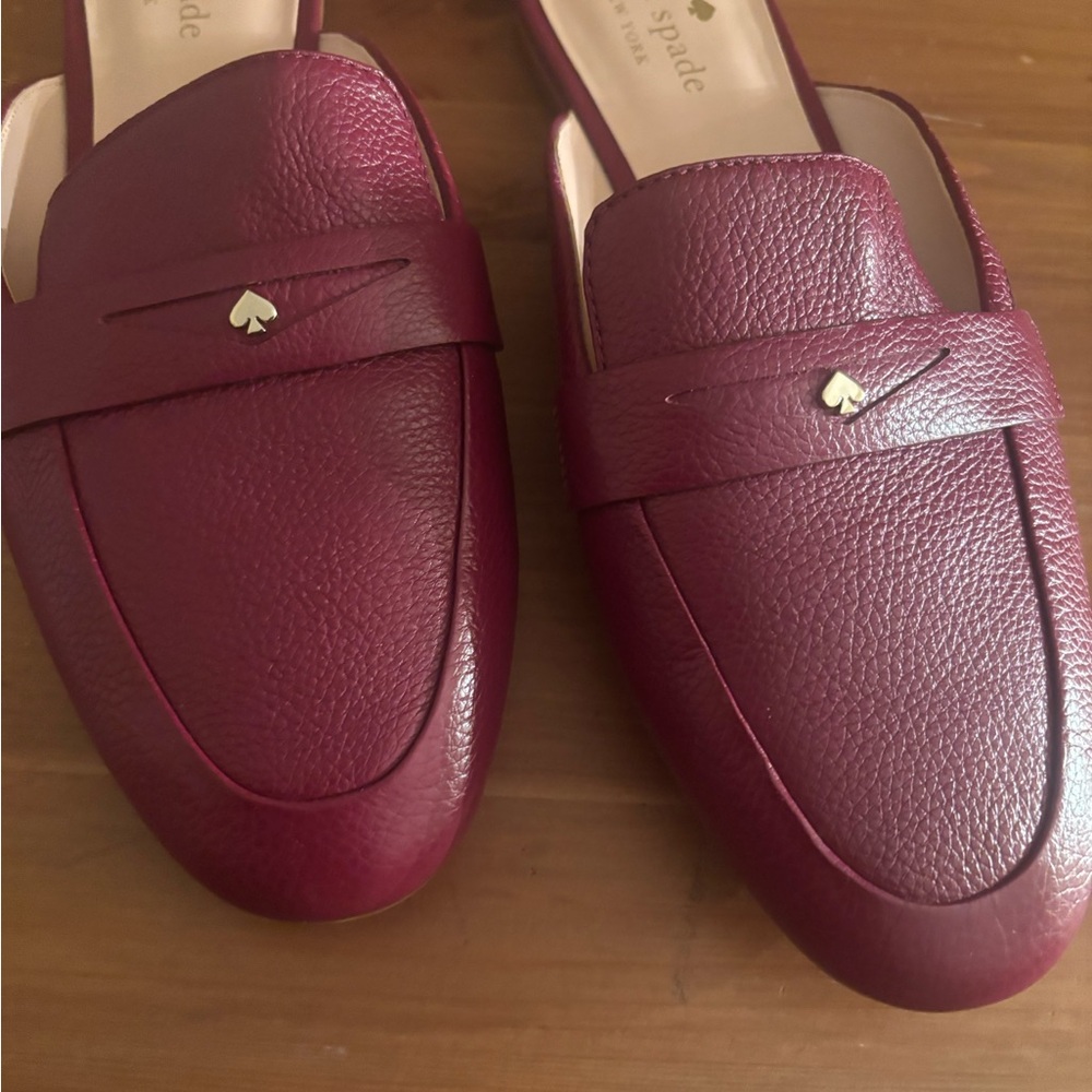 Kate Spade Burgundy Leather Loafers